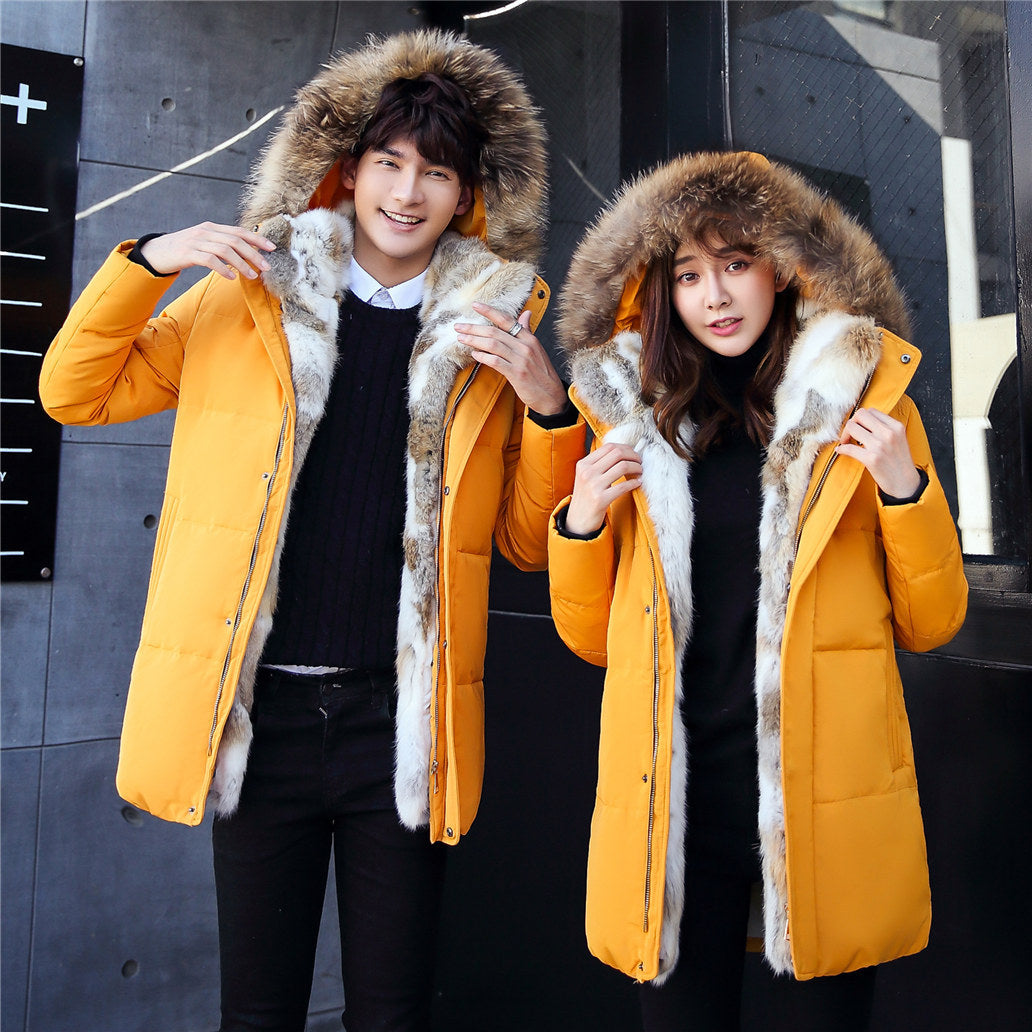 new down jacket men's long section Korean youth lovers men's winter large size coat thickening LuxuryLifeWay Online Store