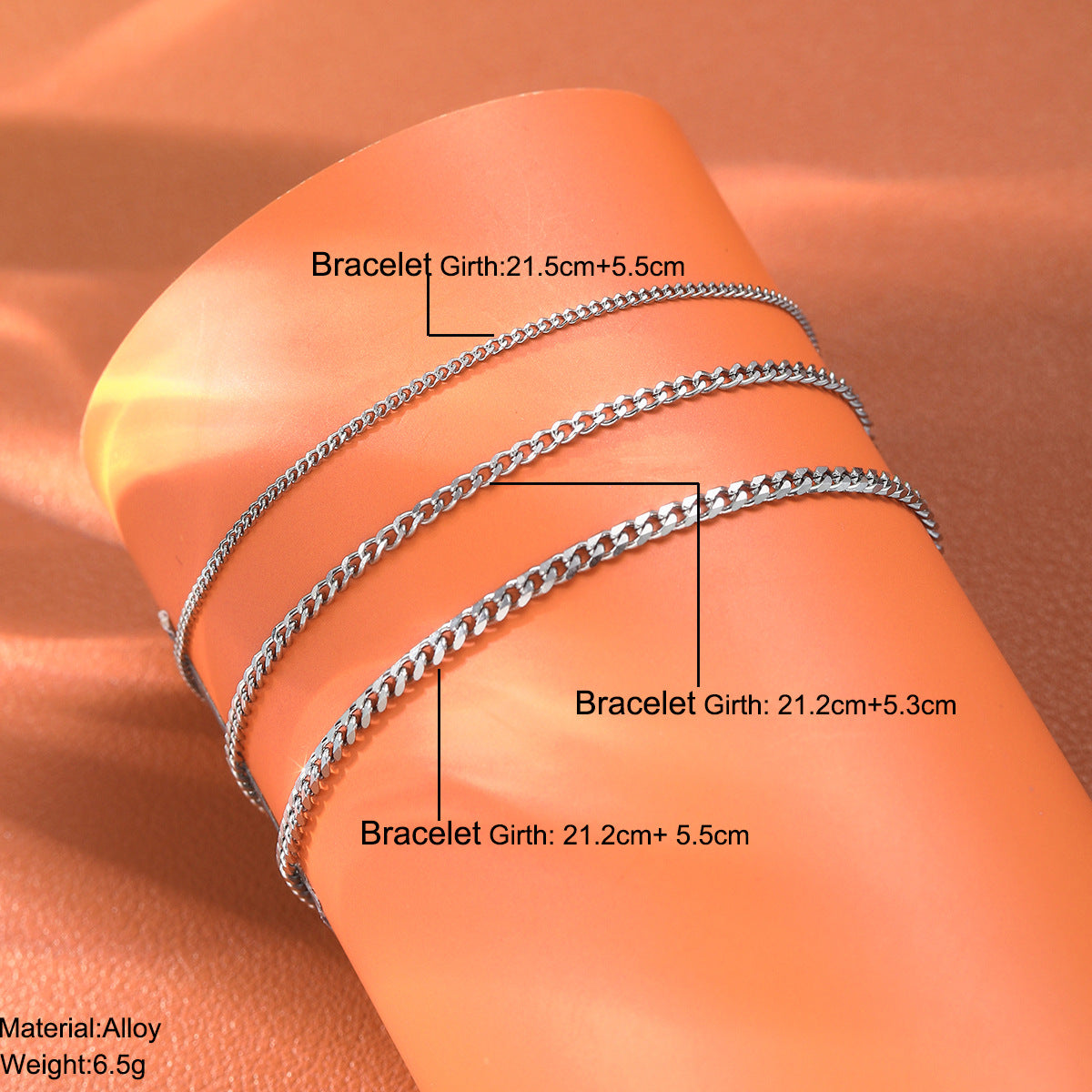 Fashion Personality Flat Cuban Link Chain Bracelet LadyShow.Store