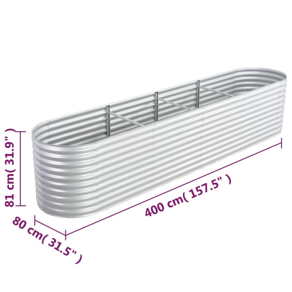 Garden Raised Bed 157.5"x31.5"x31.9" Galvanized Steel Silver LuxuryLifeWay Online Store