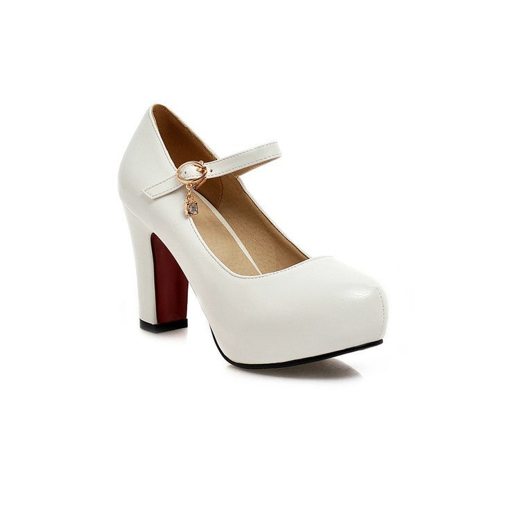 Chunky-heeled Round-toe High Heels For Women LadyShow.Store