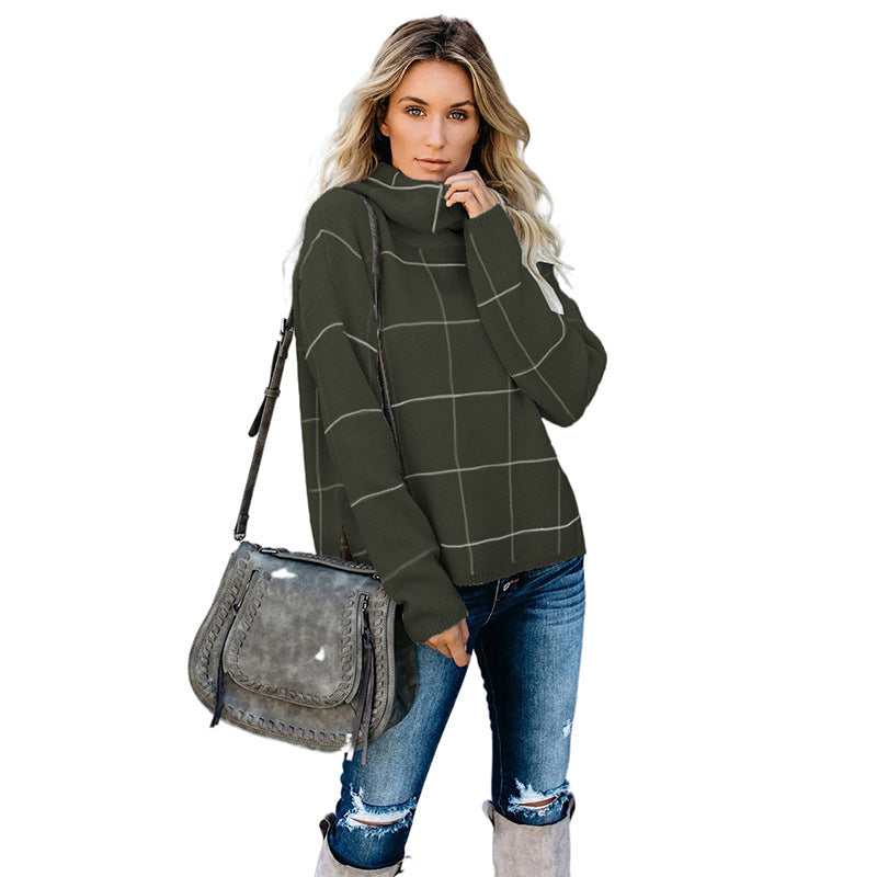 Plaid Street Knit Sweater NorixaFashion.com