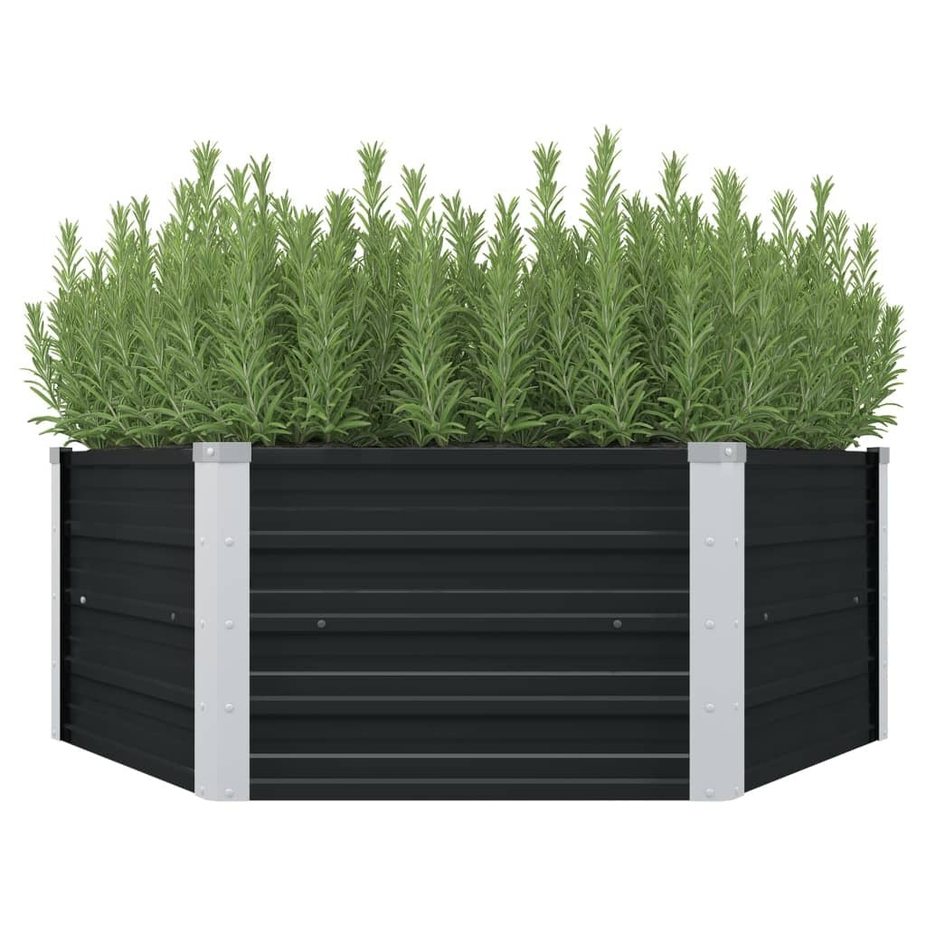 Raised Garden Bed Anthracite 50.8"x50.8"x17.7" Galvanized Steel LuxuryLifeWay Online Store