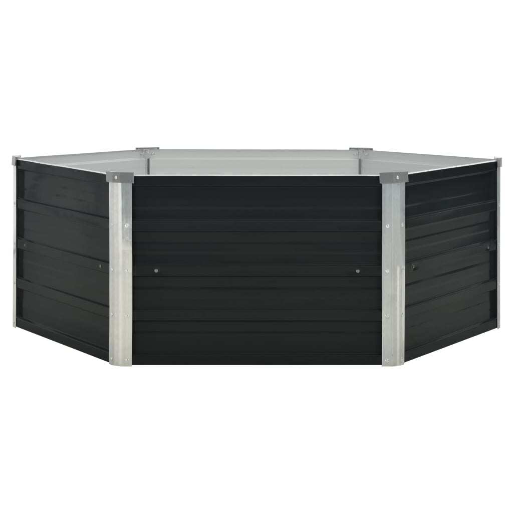 Raised Garden Bed Anthracite 50.8"x50.8"x17.7" Galvanized Steel LuxuryLifeWay Online Store