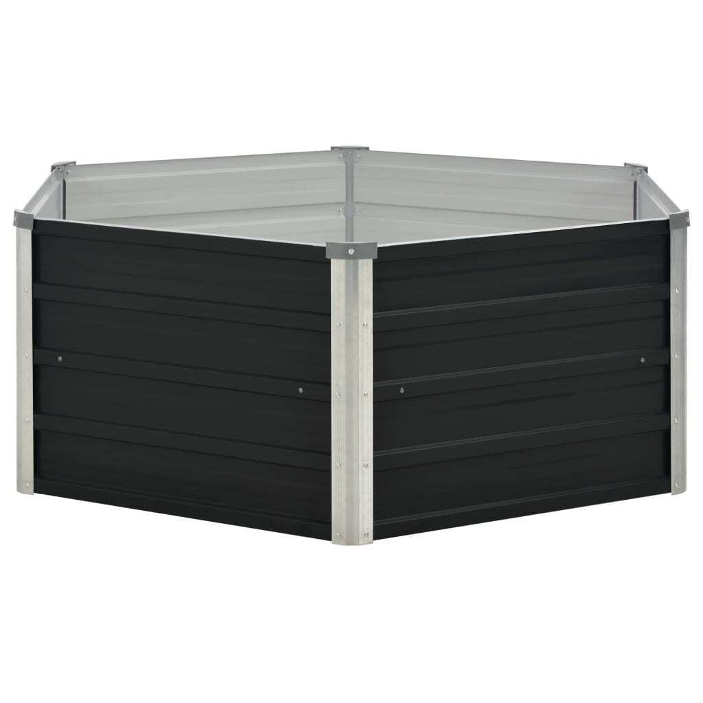 Raised Garden Bed Anthracite 50.8"x50.8"x17.7" Galvanized Steel LuxuryLifeWay Online Store