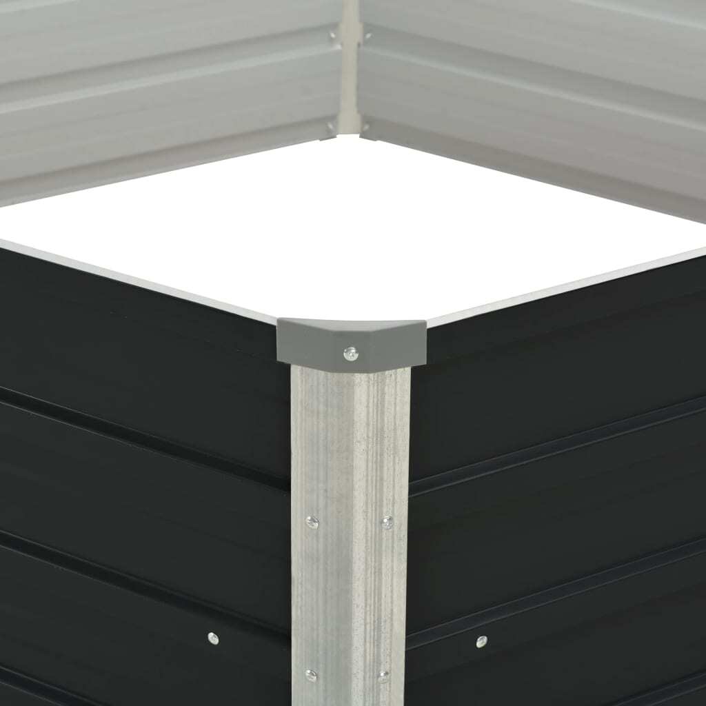 Raised Garden Bed Anthracite 50.8"x50.8"x17.7" Galvanized Steel LuxuryLifeWay Online Store