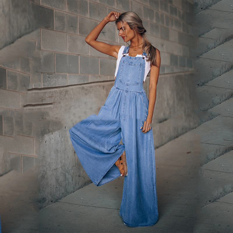 Denim Suspender Overalls Pi-Mart