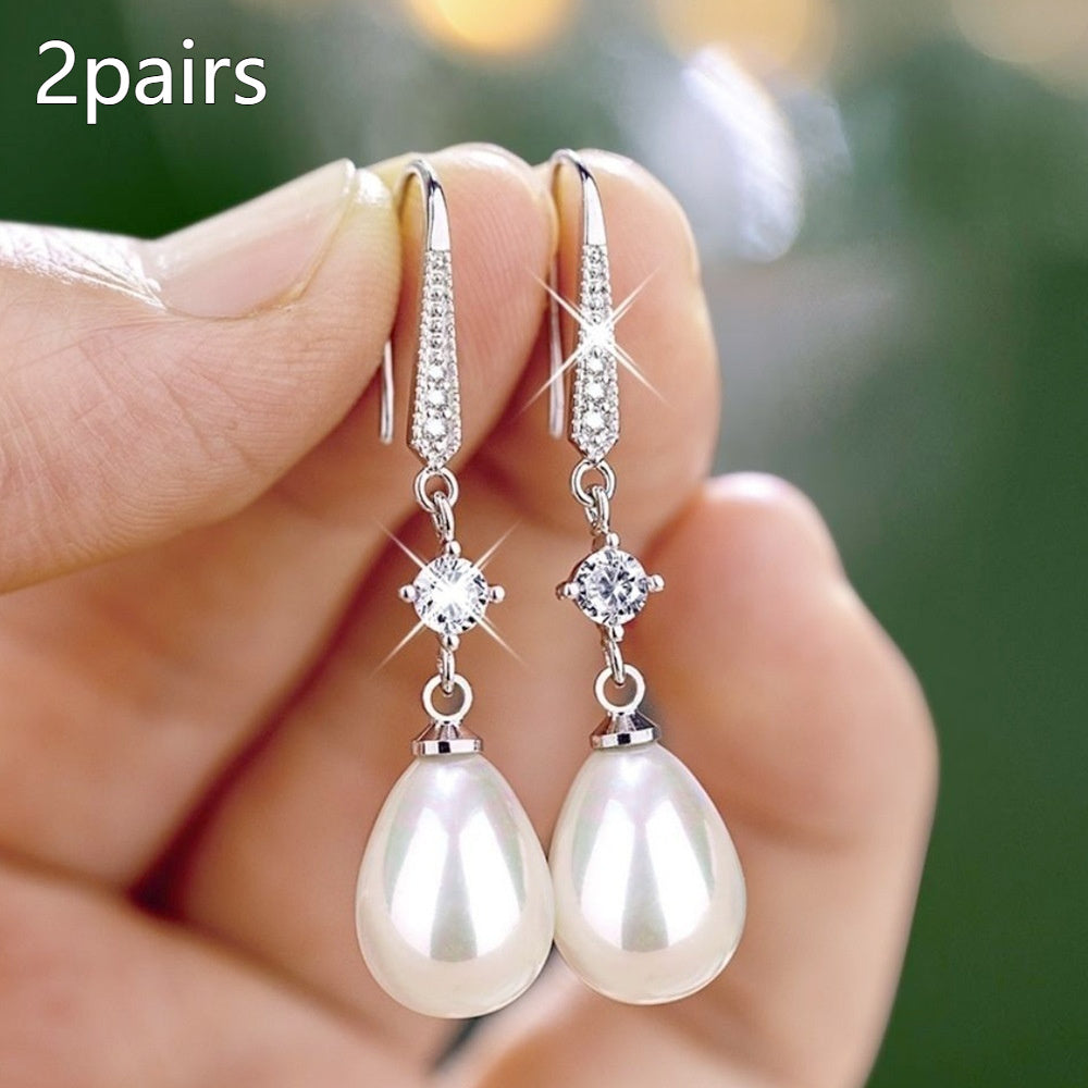 Women's All-match Baroque Drop-shaped Artificial Pearl Earrings