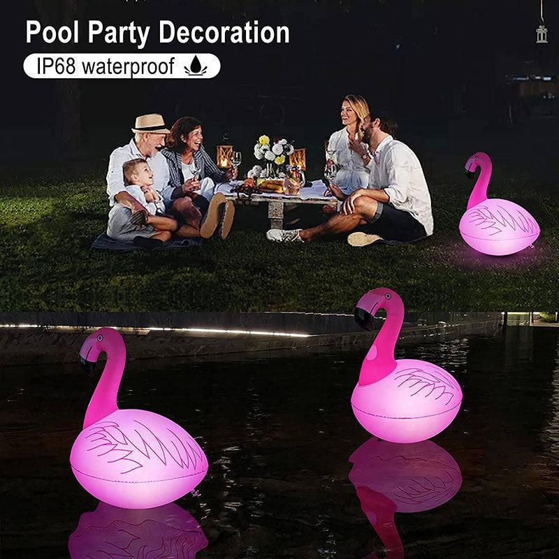 Luminous Flamingo Lamp Solar Charging Outdoor Waterproof Swimming Pool Floating LuxuryLifeWay Online Store