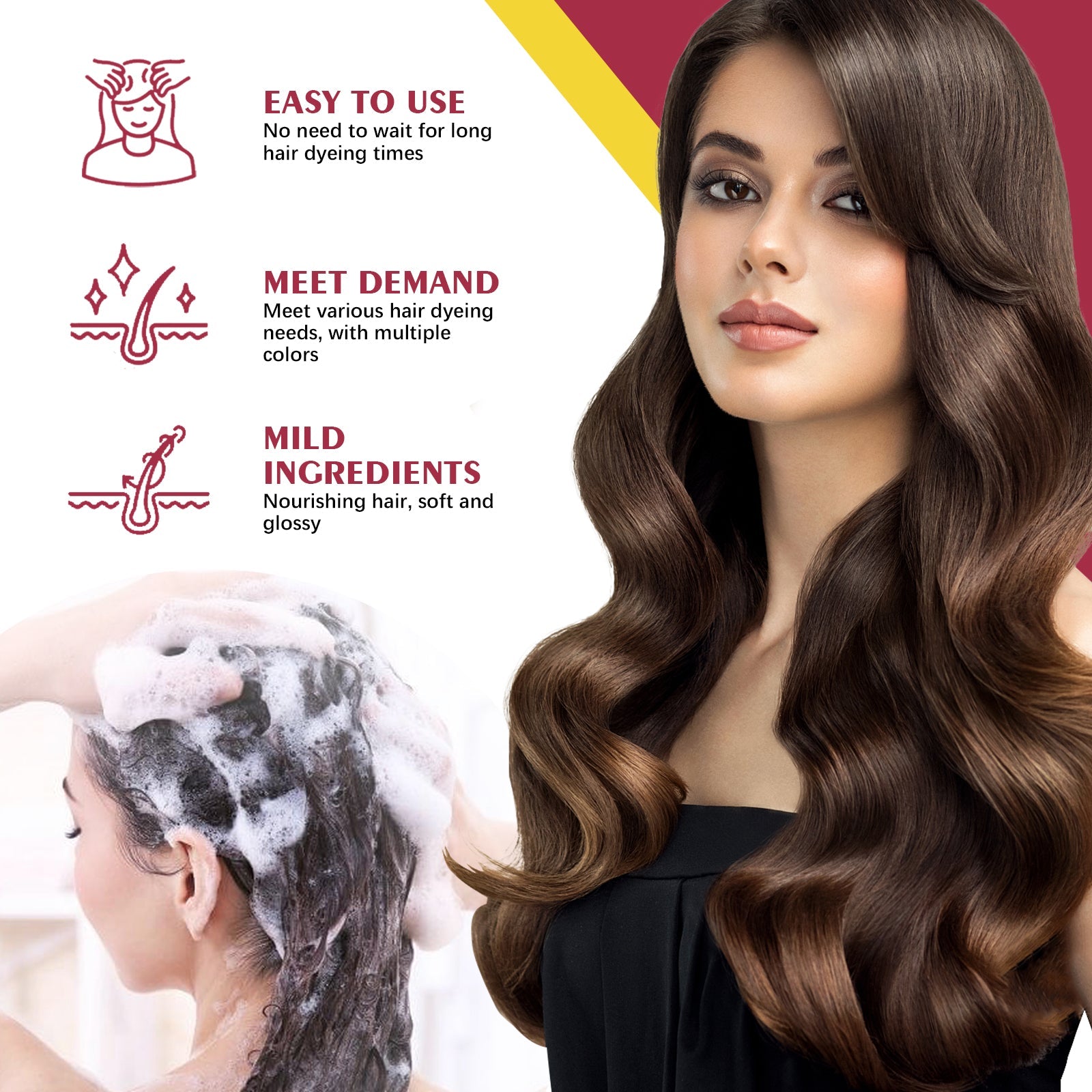 Black Hair Dye Shampoo Silver Gray Tri Light Beauty
