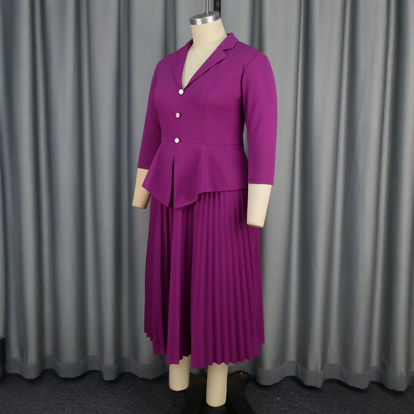 Fashionable Commuter Pleated Dress For Women NorixaFashion.com