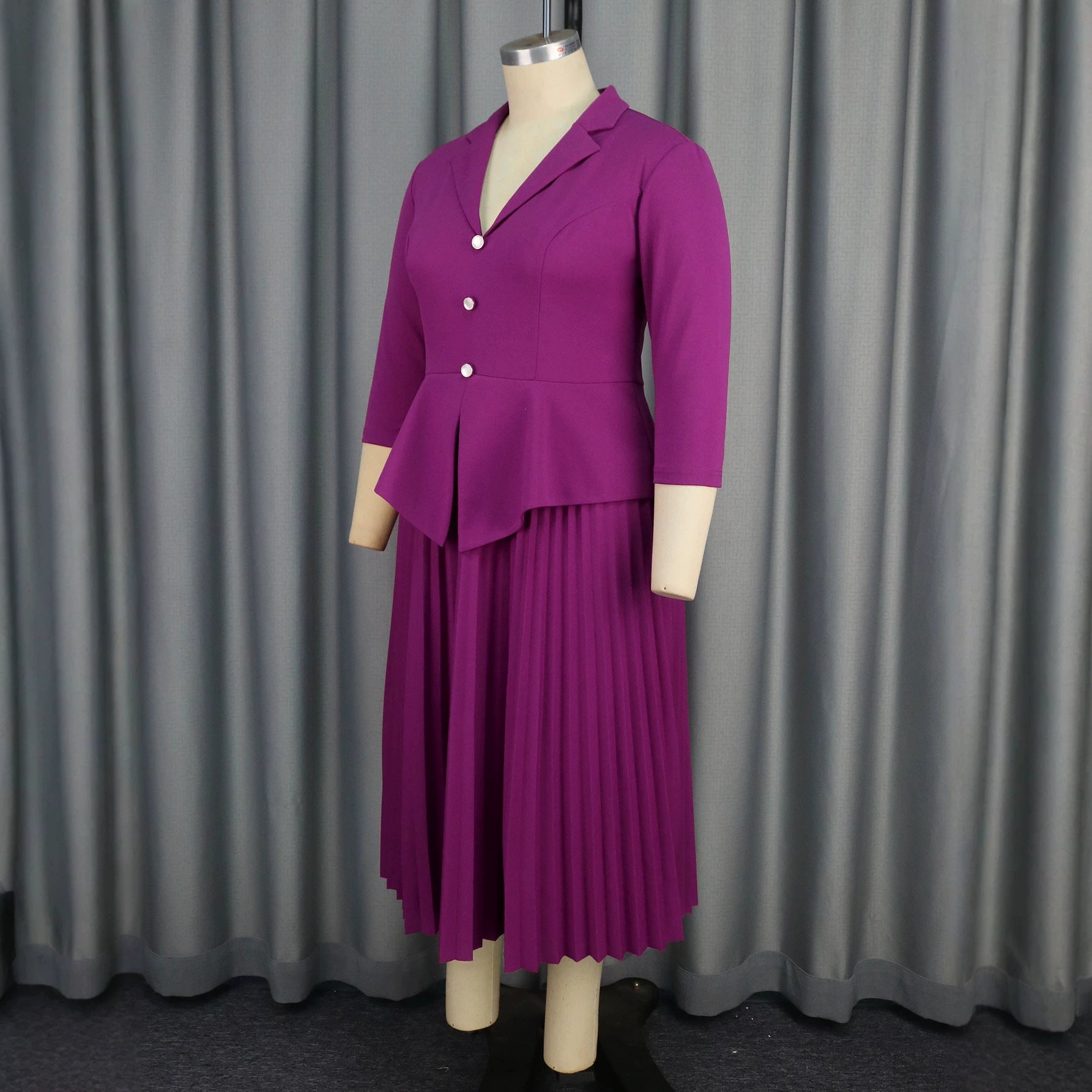 Fashionable Commuter Pleated Dress For Women NorixaFashion.com