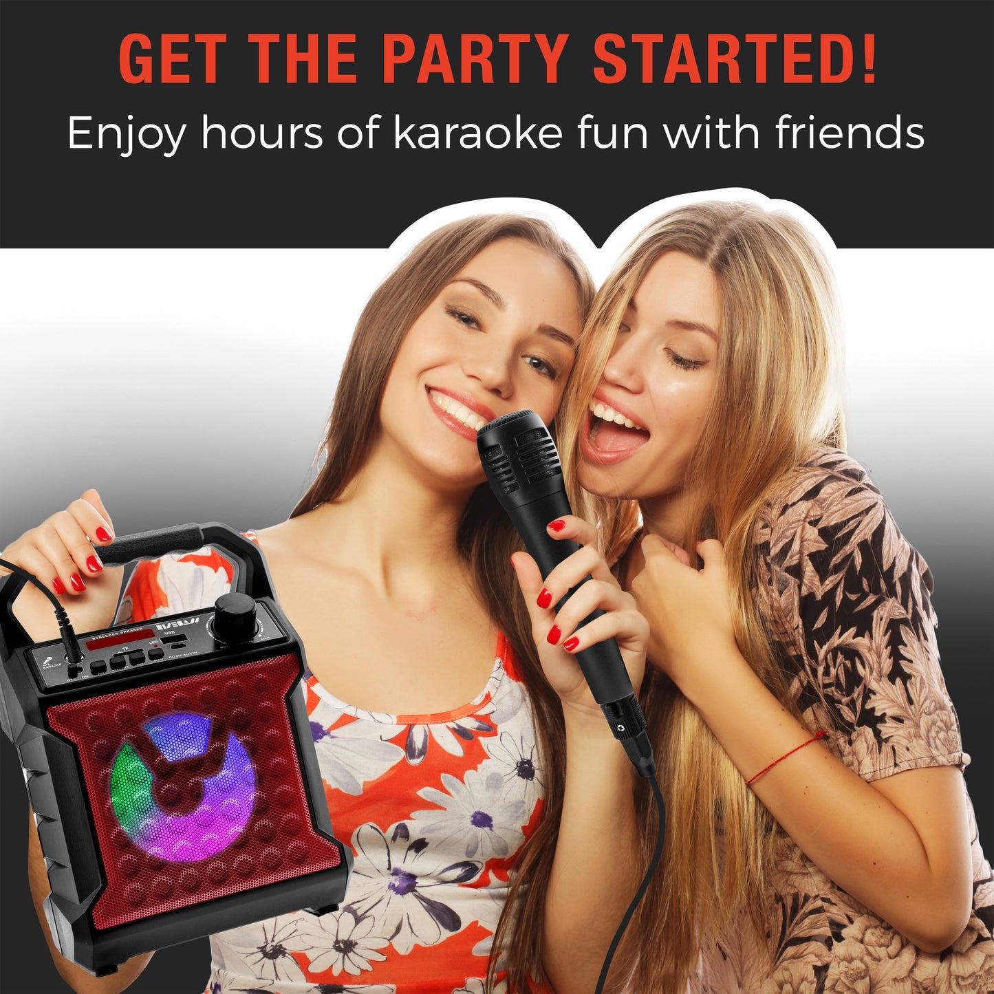 Risebass Portable Karaoke Machine with Microphone - Home Karaoke System with Party Lights for Kids and Adults - Rechargeable USB Speaker Set with FM Radio, SD/TF Card Support, and AUX-in LuxuryLifeWay Online Store