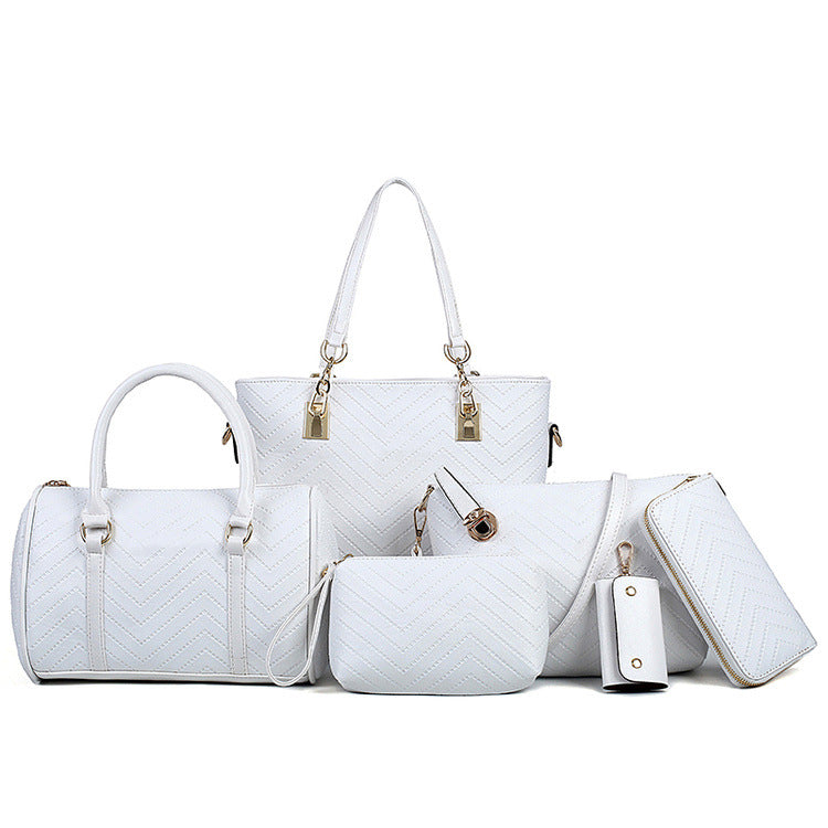 Trendy Embossed Six-Piece Mother Bag Set LadyShow.Store