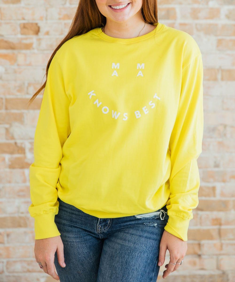 Smiley Mama Knows Best Sweatshirt LuxuryLifeWay Online Store