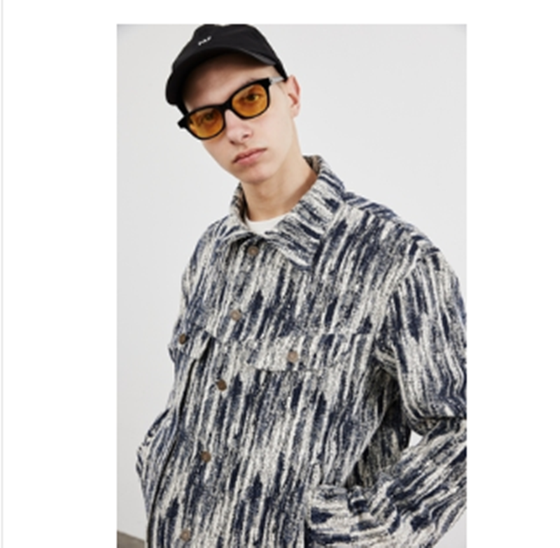 Trendy Loose Wash Denim Jacket with Snowflake Design Pi-Mart