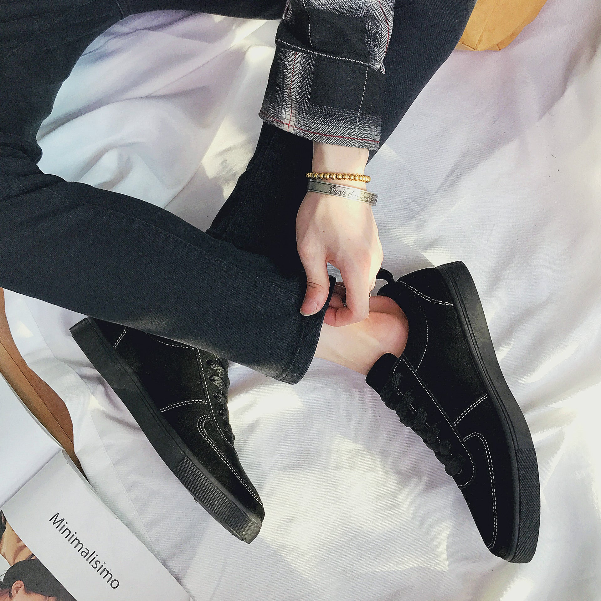 New Low Shoes To Help Students Trend Of Korean Men's Casual Retro Harajuku Youthflat Matte Best YouTube Store