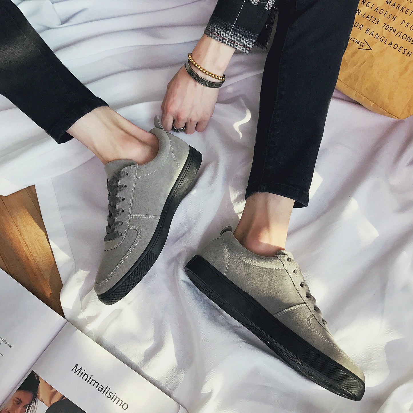 New Low Shoes To Help Students Trend Of Korean Men's Casual Retro Harajuku Youthflat Matte Best YouTube Store