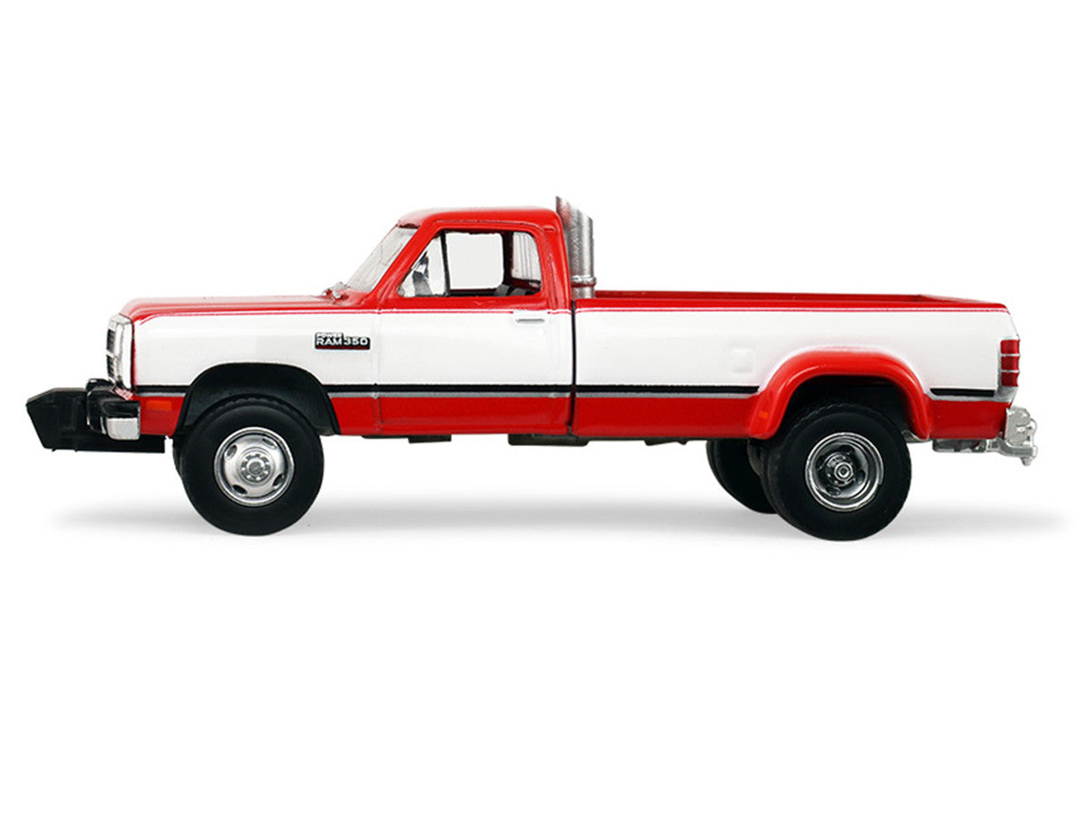 1993 Dodge Ram D350 Dually Red and White with Exhaust with Bumper Weights "Dually Drivers" Series 17 1/64 Diecast Model Car by Greenlight LuxuryLifeWay Online Store