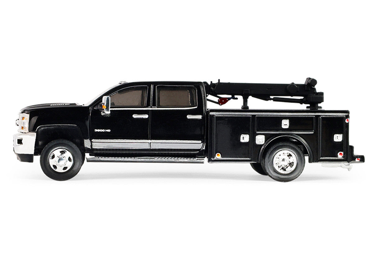2016 Chevrolet Silverado 3500 Dually Crane Truck Black "Dually Drivers" Series 17 1/64 Diecast Model Car by Greenlight LuxuryLifeWay Online Store