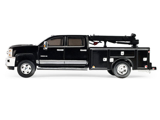 2016 Chevrolet Silverado 3500 Dually Crane Truck Black "Dually Drivers" Series 17 1/64 Diecast Model Car by Greenlight LuxuryLifeWay Online Store