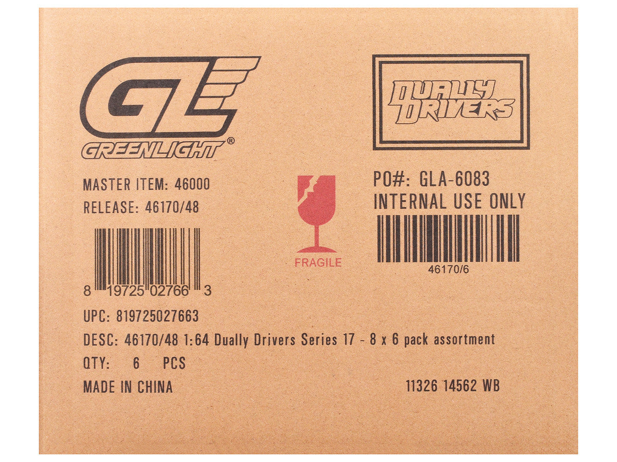 "Dually Drivers" Series 17 Set of 6 pieces 1/64 Diecast Model Cars by Greenlight LuxuryLifeWay Online Store