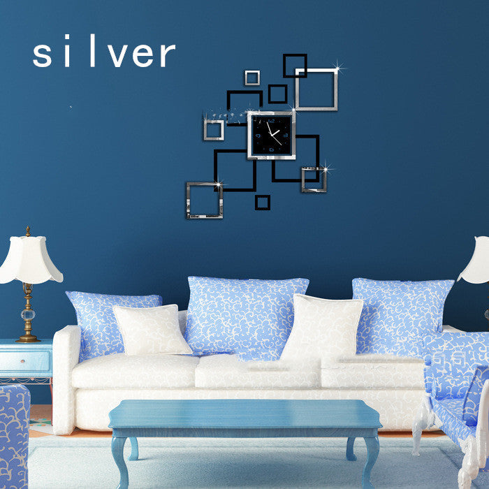 Creative DIY Personality Wall Clock Square Combination Clock PearlNestDecor.com
