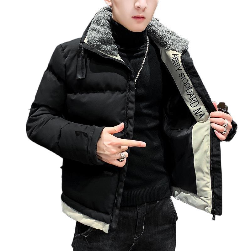 Men's hooded thickened youth Korean bread jacket