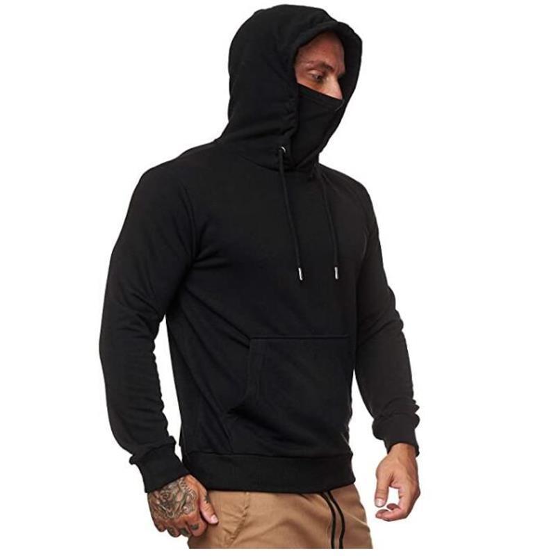 Men's Solid Color Plus Fleece Hoodie Sweatshirt LadyShow.Store