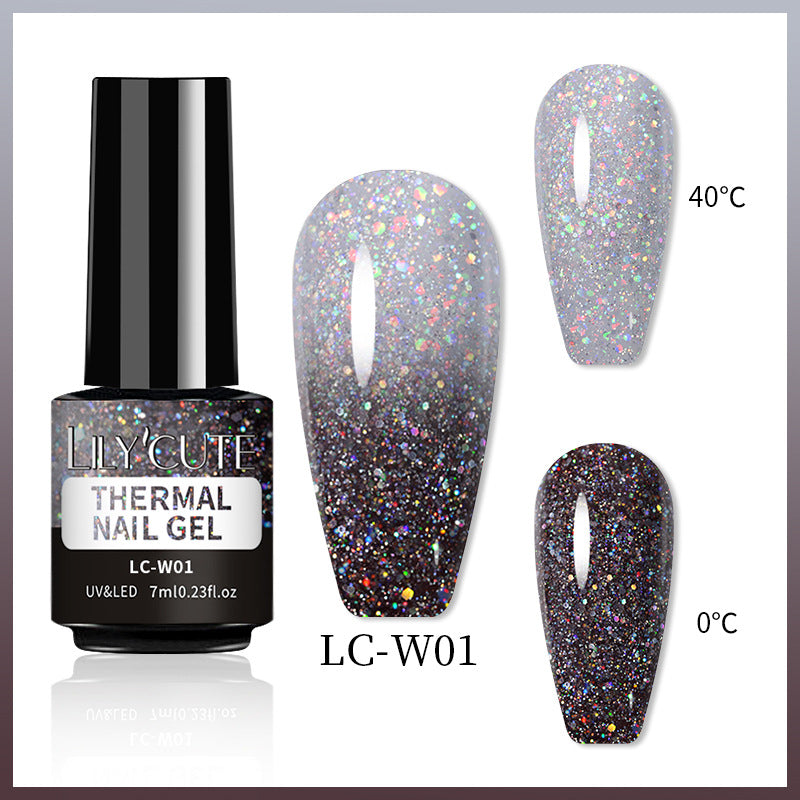Temperature Change Glitter UV Polish Three-section Color Change LadyShow.Store