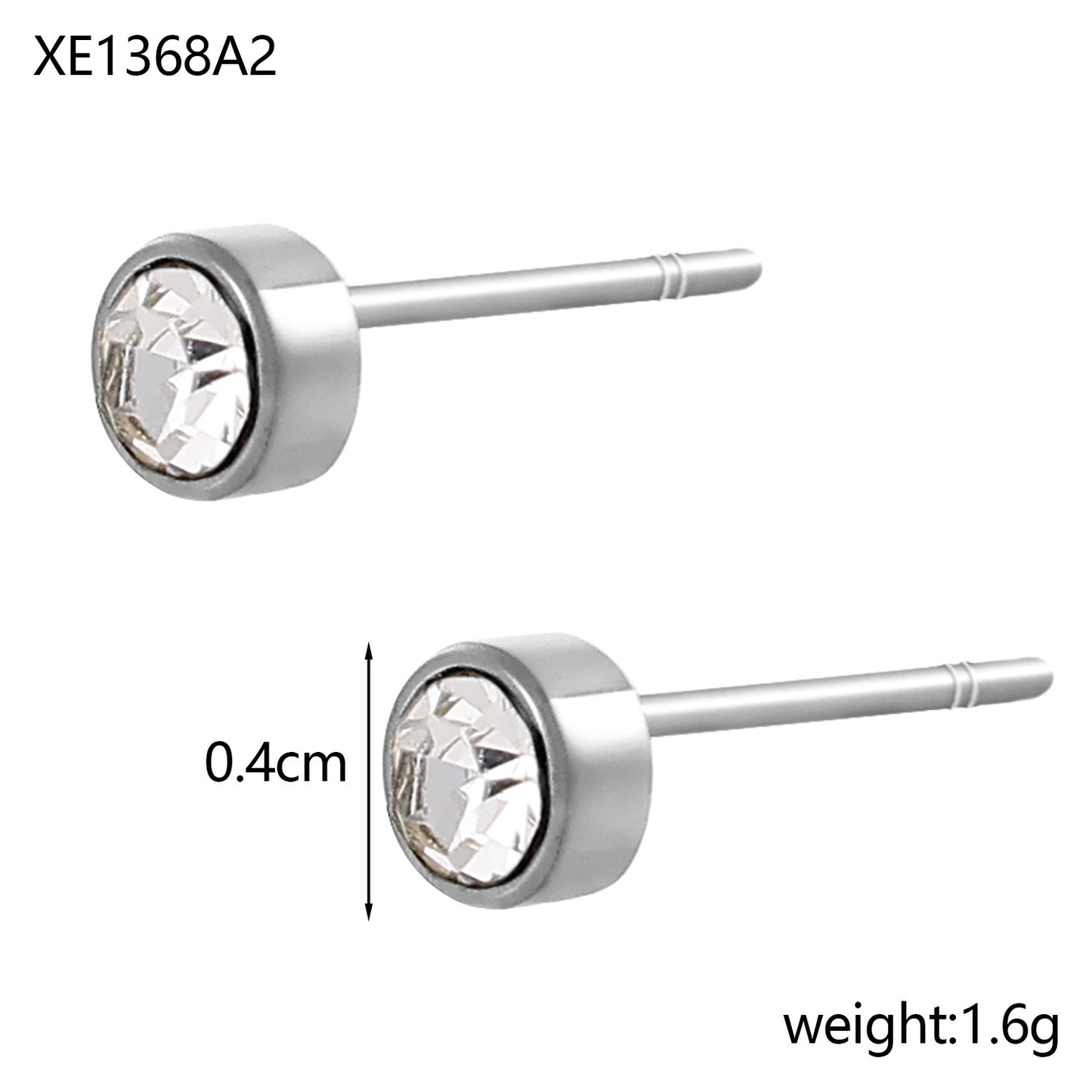 Stainless Steel Gold-plated Birthday Stone Constellation Diamond Bone Nail