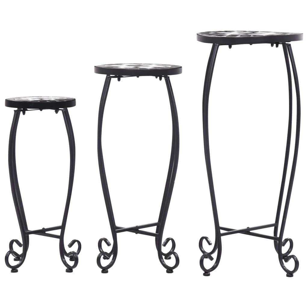 Mosaic Tables 3 pcs Black and White Ceramic LuxuryLifeWay Online Store