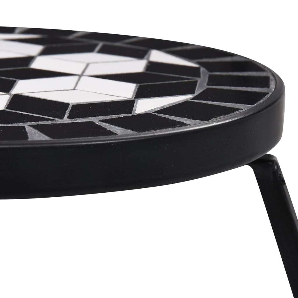 Mosaic Tables 3 pcs Black and White Ceramic LuxuryLifeWay Online Store