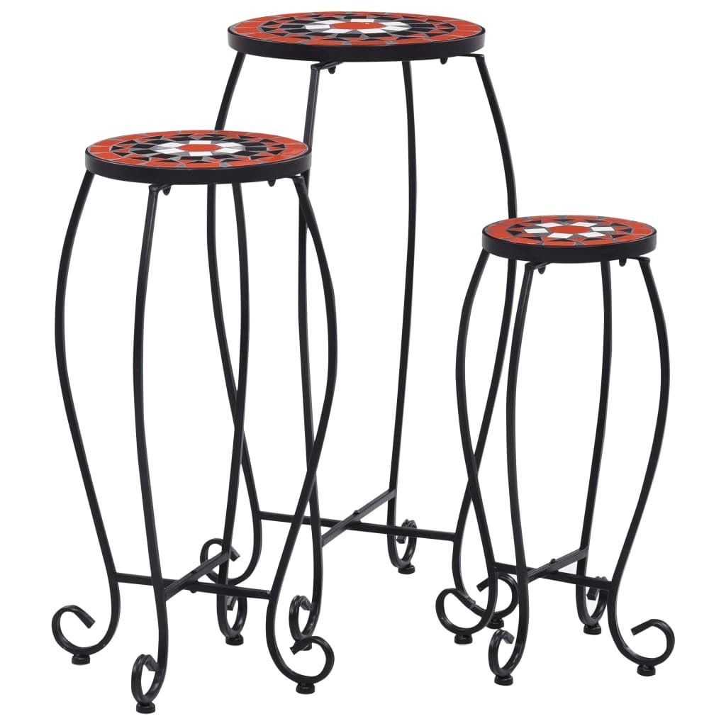 Mosaic Tables 3 pcs Terracotta and White Ceramic LuxuryLifeWay Online Store