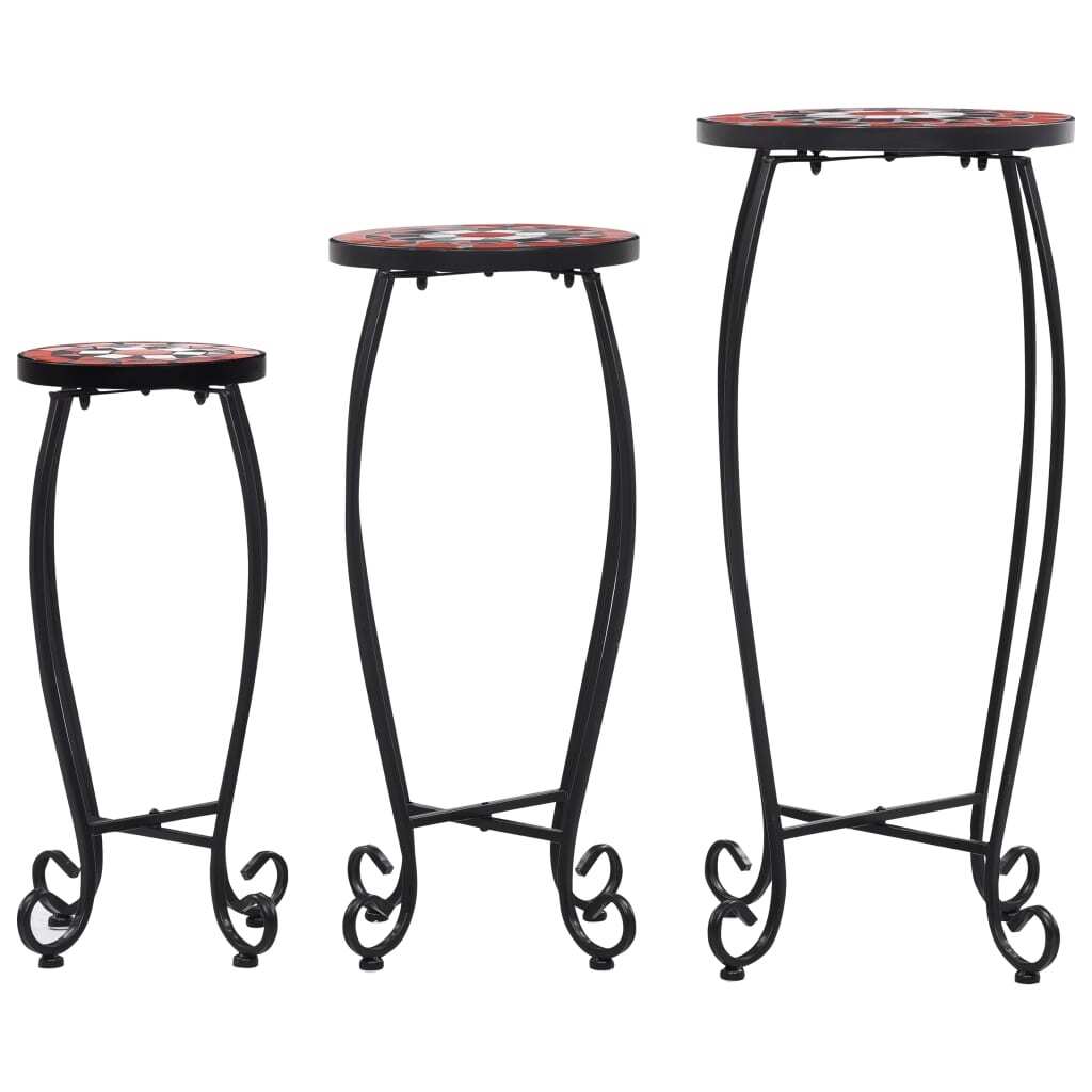 Mosaic Tables 3 pcs Terracotta and White Ceramic LuxuryLifeWay Online Store