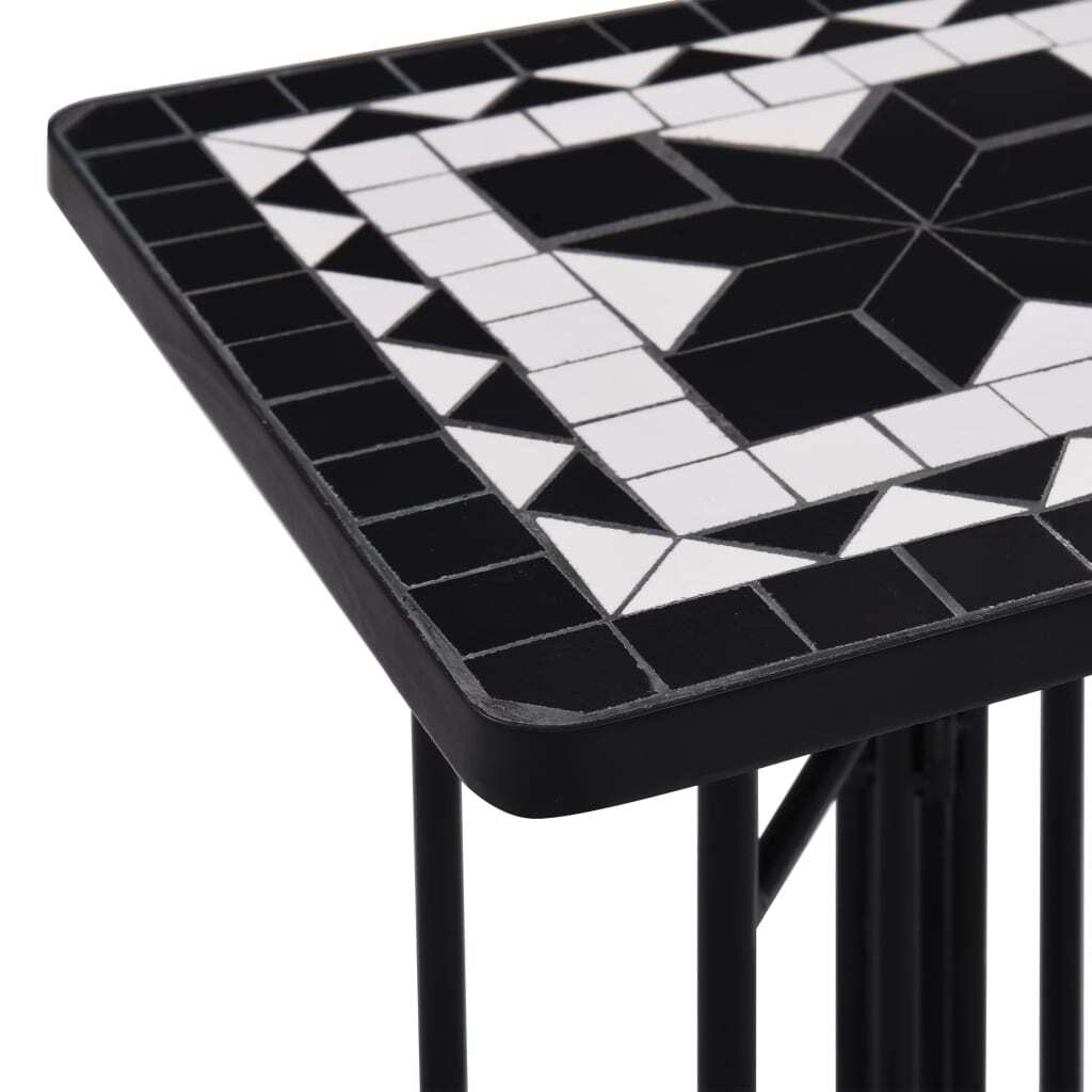 Mosaic Side Table Black and White Ceramic LuxuryLifeWay Online Store