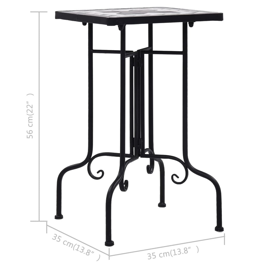 Mosaic Side Table Black and White Ceramic LuxuryLifeWay Online Store