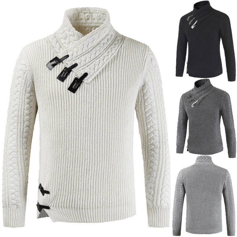 Men's Scalp Button Irregular Long Sleeve T-Shirt LadyShow.Store