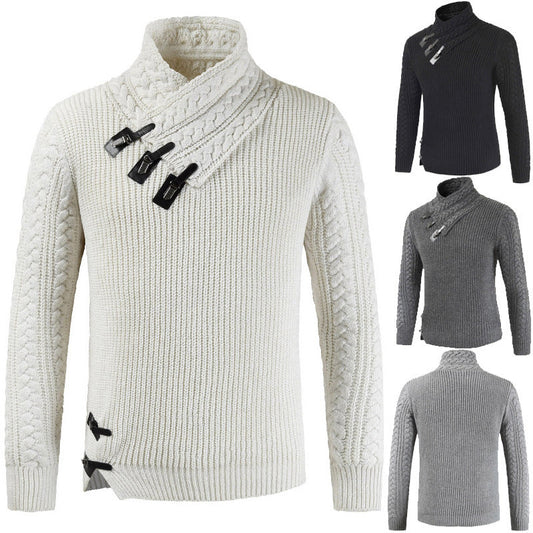 Men's Scalp Button Irregular Long Sleeve T-Shirt LadyShow.Store