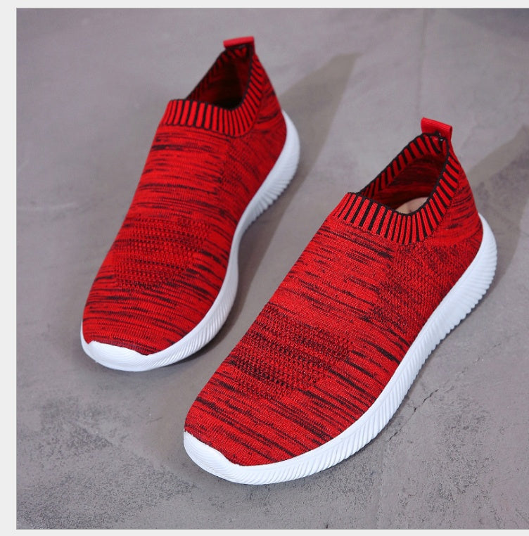 Spring new low help female flying woven mesh round head flat with single shoes deep mouth set foot comfortable flat bottom large code tide Best YouTube Store
