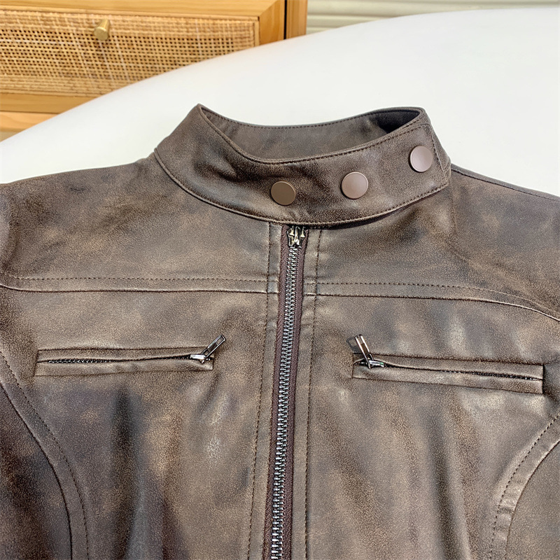 Slim Fit Short Leather Jacket Best YouTube Store