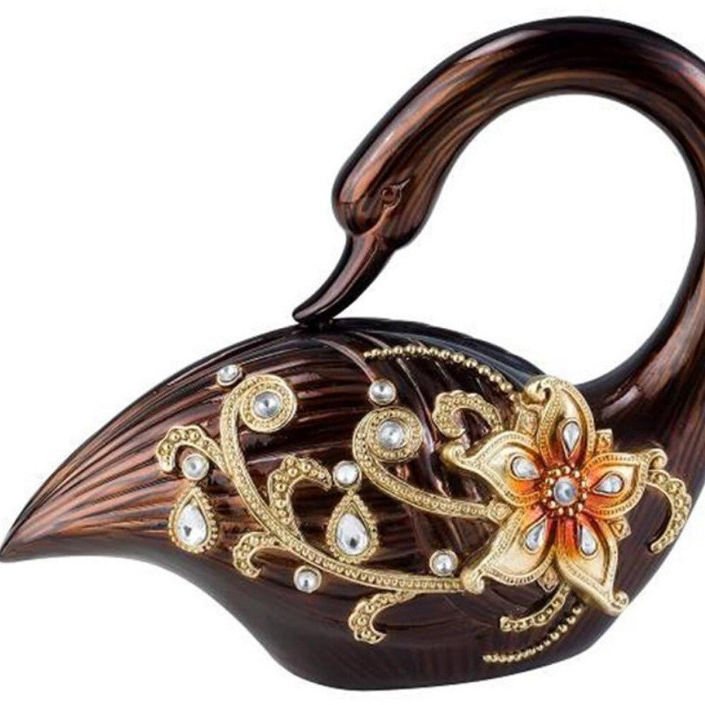 10" Bronze And Gold Polyresin Dove Statue Sculpture LuxuryLifeWay Online Store