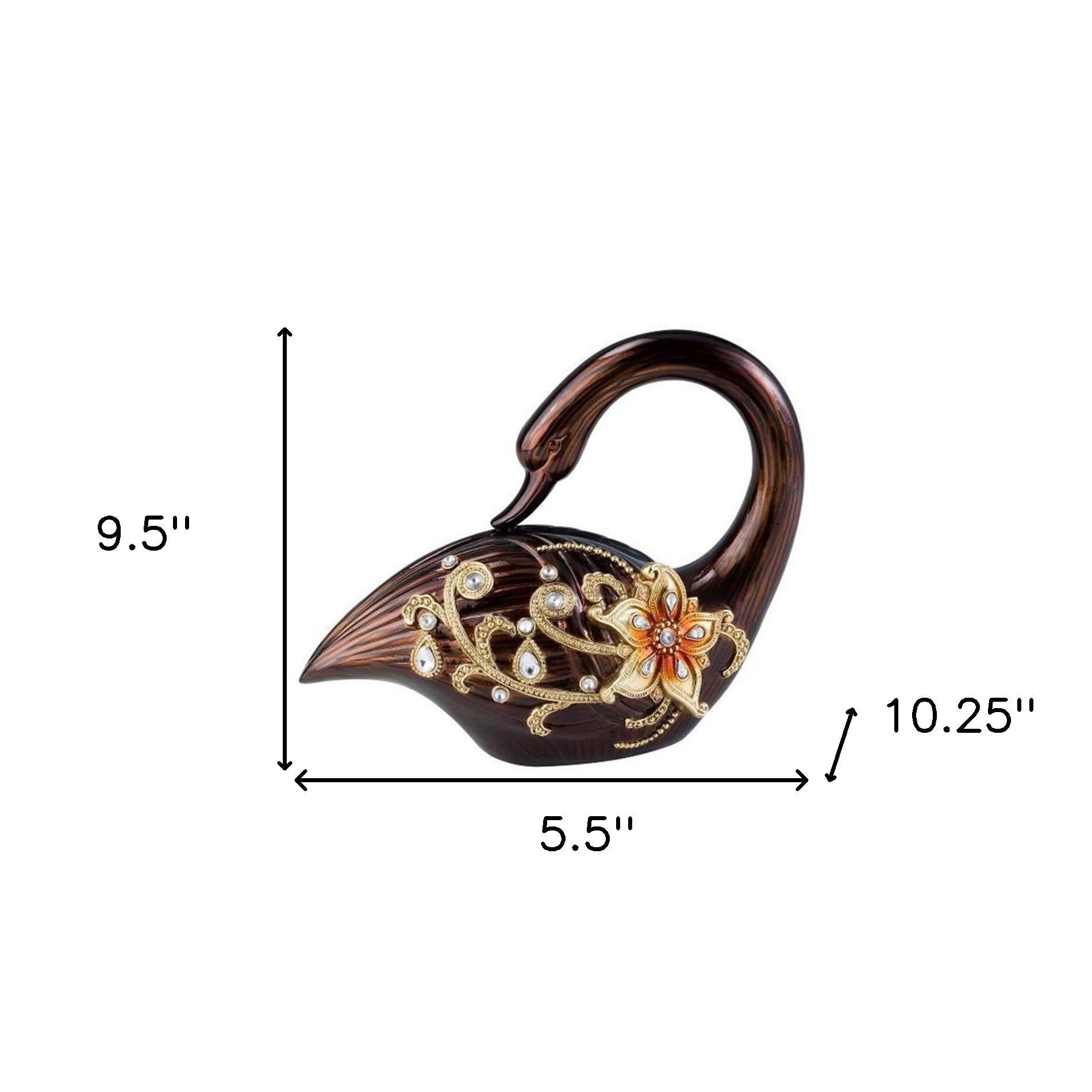 10" Bronze And Gold Polyresin Dove Statue Sculpture LuxuryLifeWay Online Store