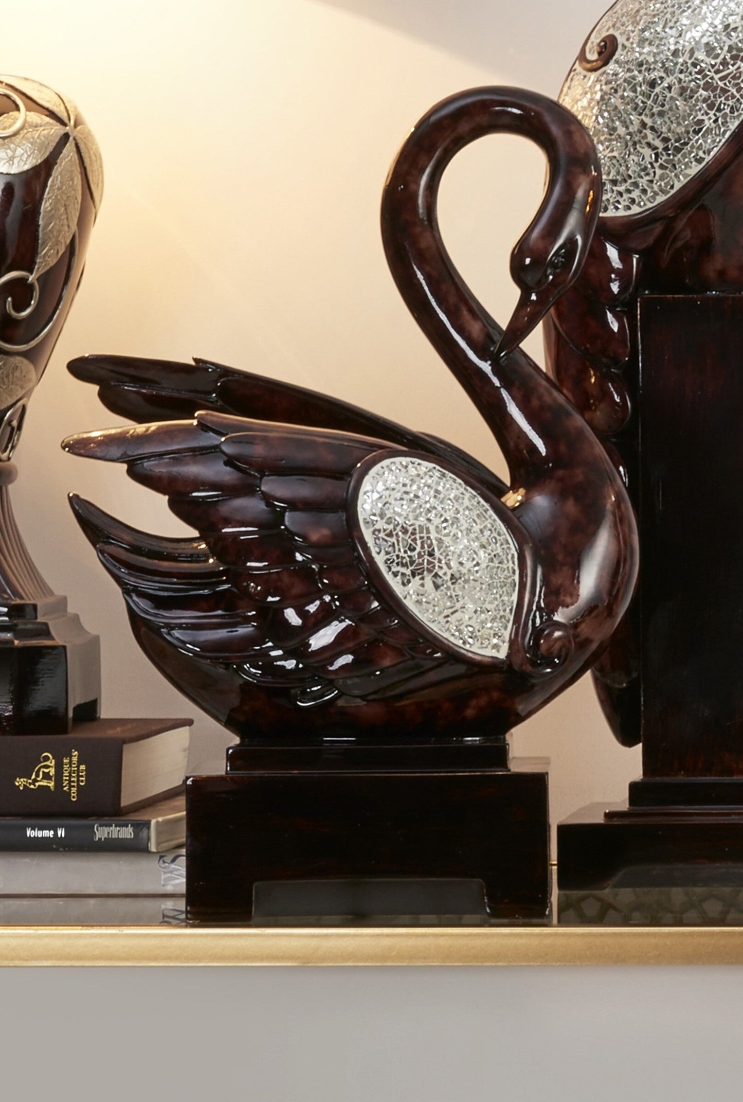17" Marbleized Cherry Brown Dove Figurine Sculpture LuxuryLifeWay Online Store
