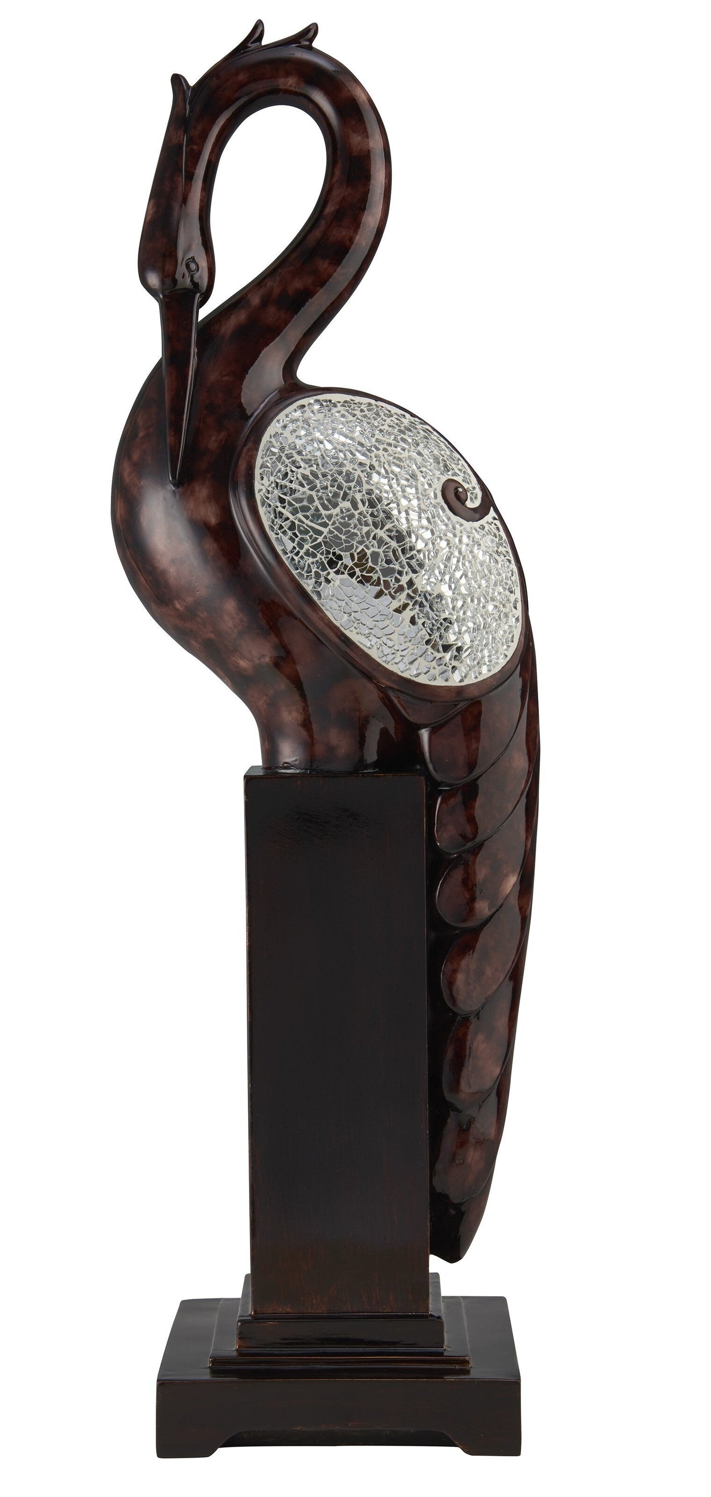 27" Marbleized Cherry Brown Polyresin Crane Figurine Sculpture LuxuryLifeWay Online Store