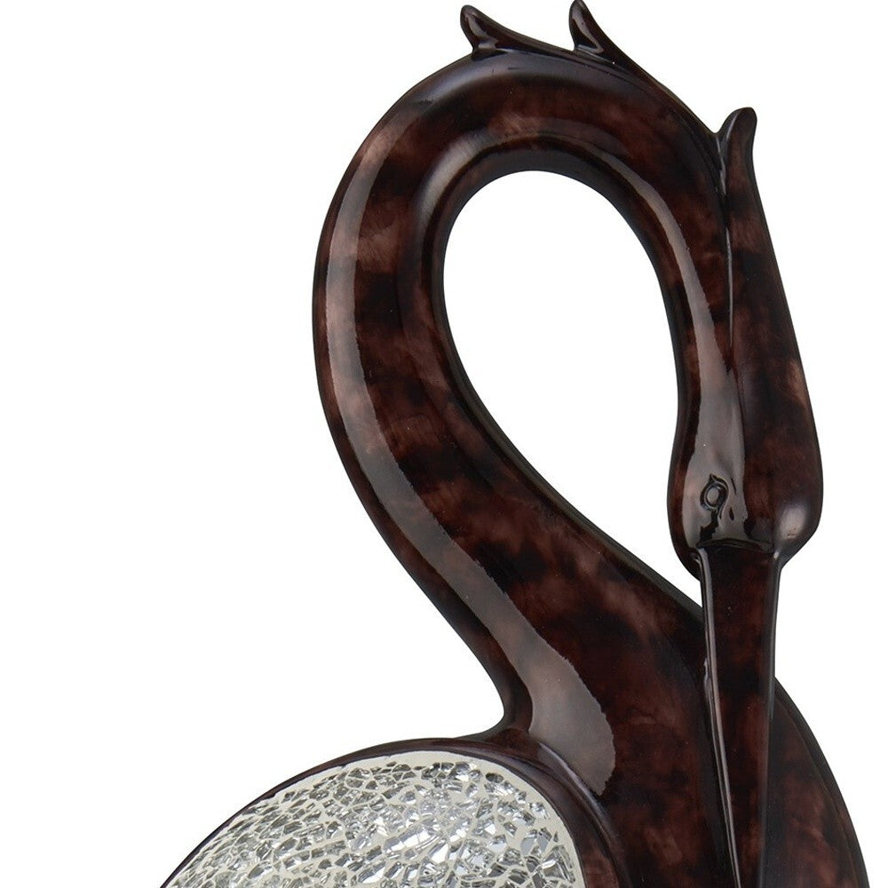 27" Marbleized Cherry Brown Polyresin Crane Figurine Sculpture LuxuryLifeWay Online Store