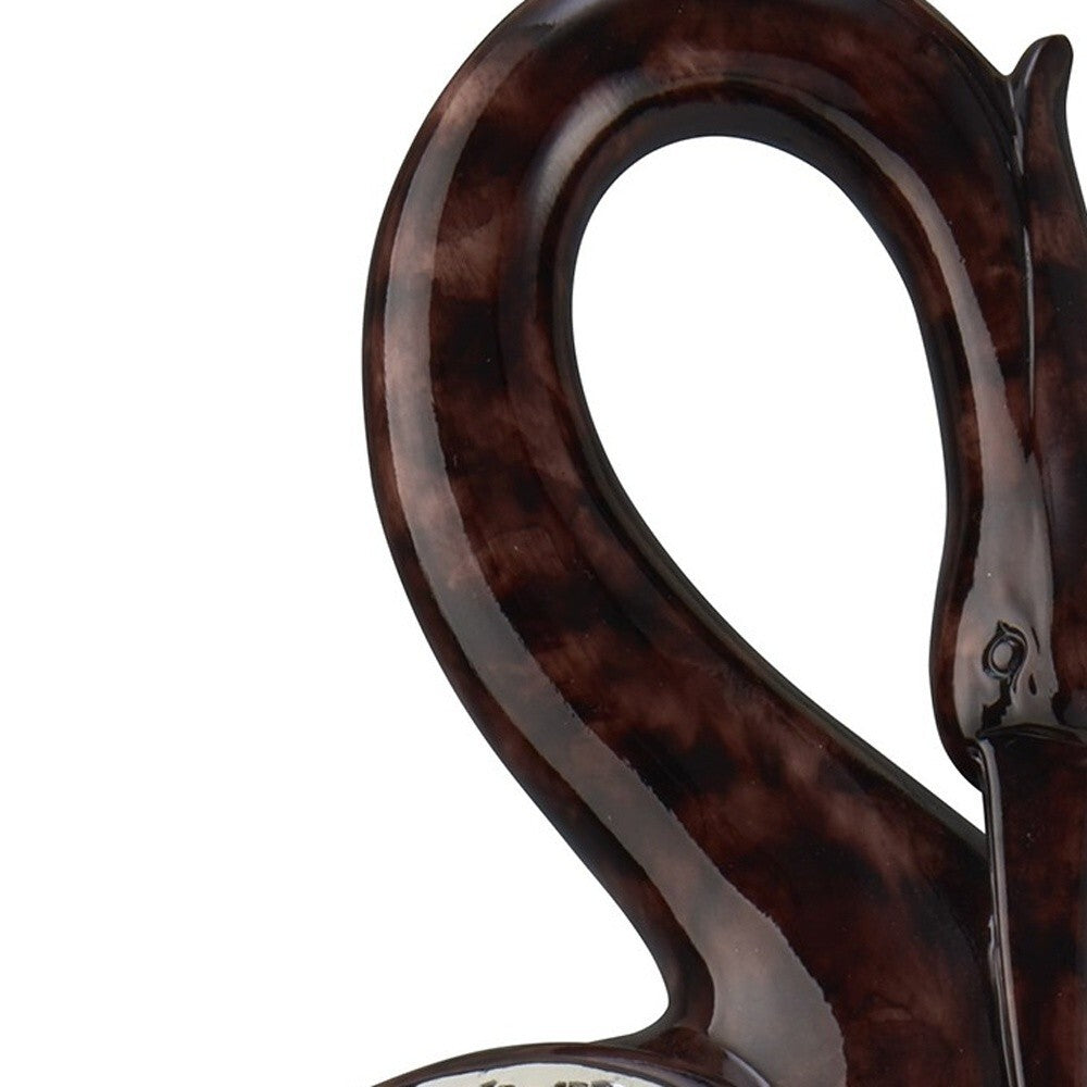 27" Marbleized Cherry Brown Polyresin Crane Figurine Sculpture LuxuryLifeWay Online Store
