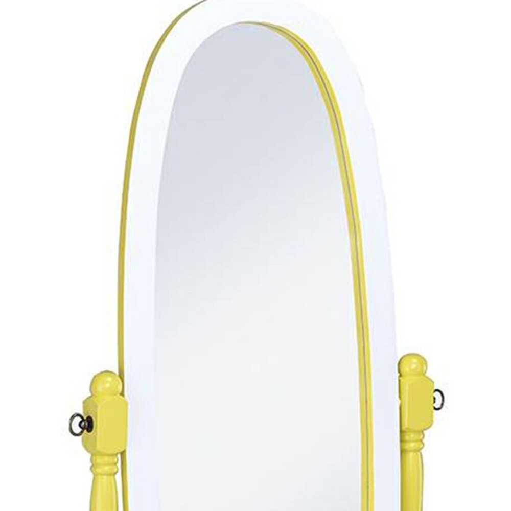 Yellow Oval Cheval Standing Solid Wood Mirror LuxuryLifeWay Online Store