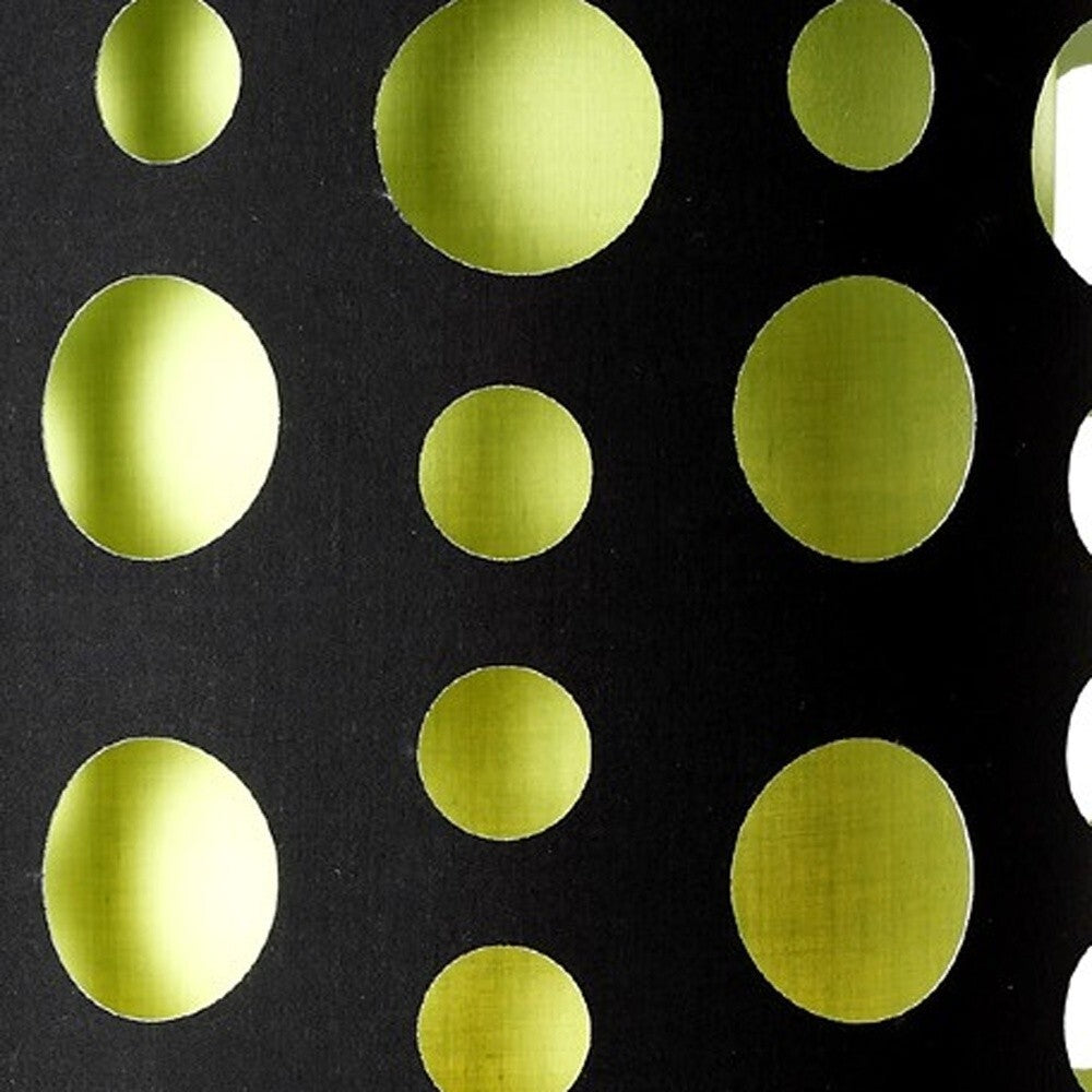 33" Silver Metal Mod Table Lamp With Black And Green Drum Shade LuxuryLifeWay Online Store