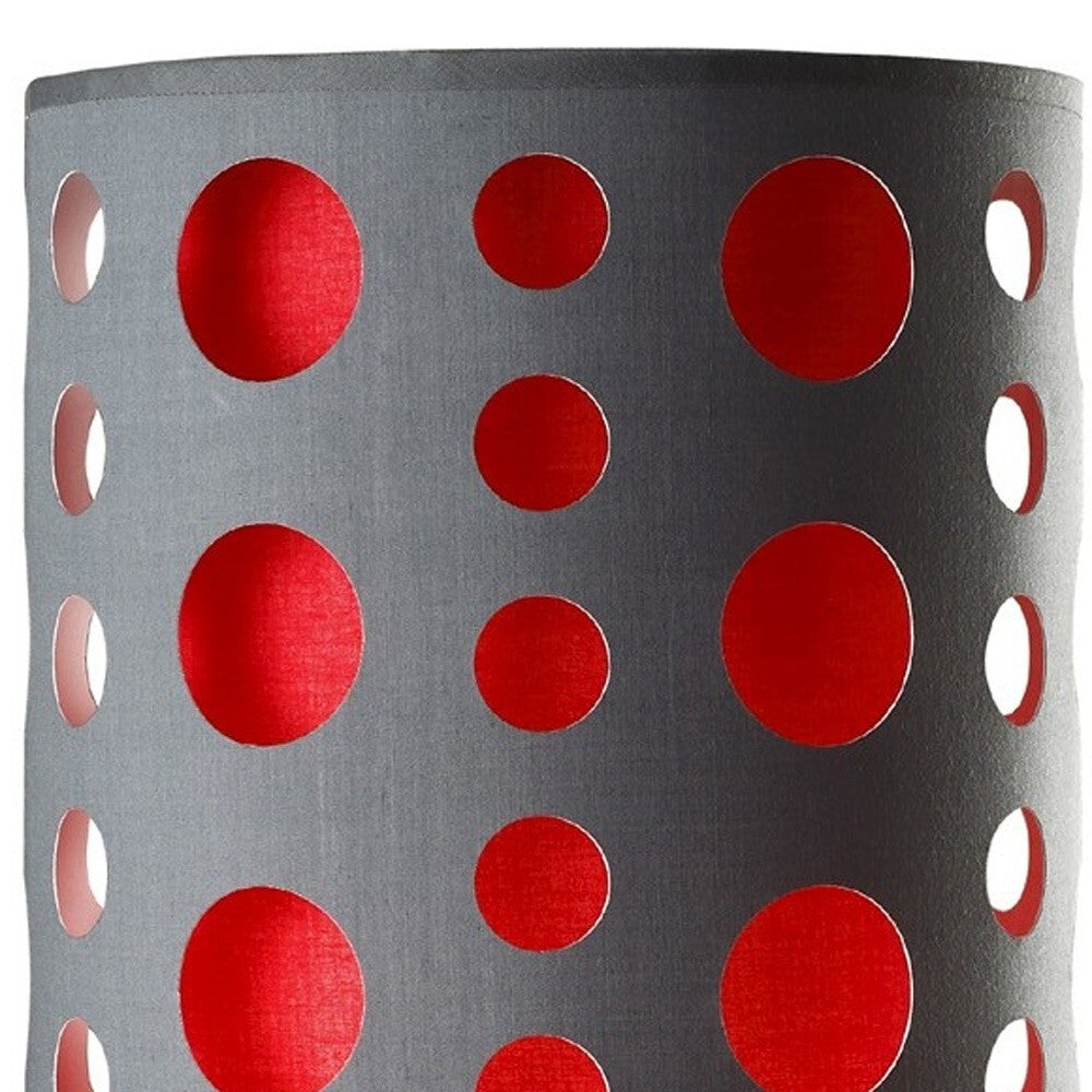 33" Gray and Red Mod Dot Novelty Table Lamp LuxuryLifeWay Online Store