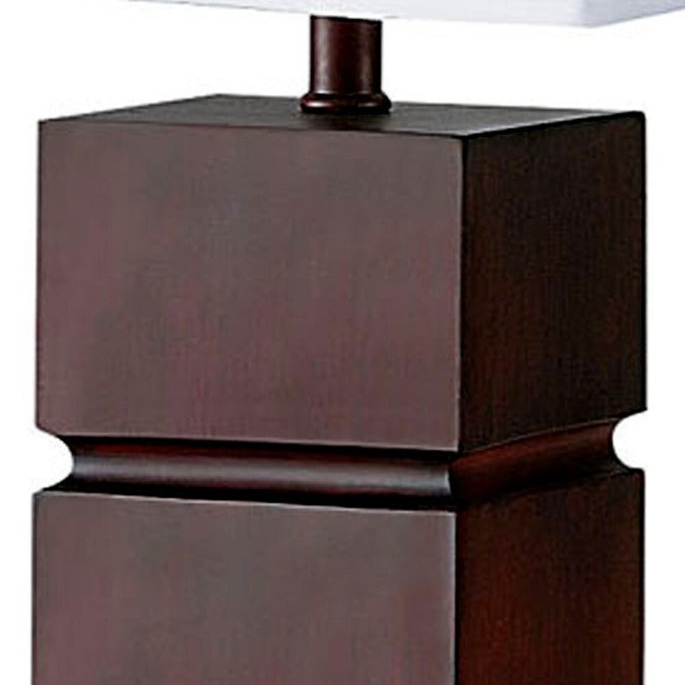 27" Brown Bedside Table Lamp With White Shade LuxuryLifeWay Online Store